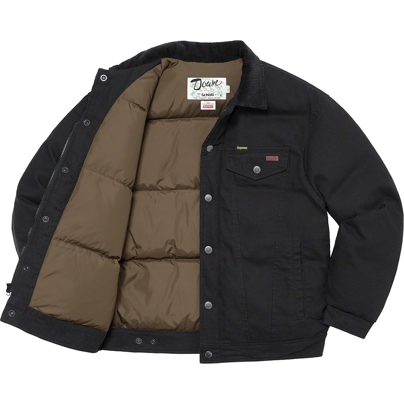 Supreme®/Schott® Canvas Down Trucker Jacket view 6